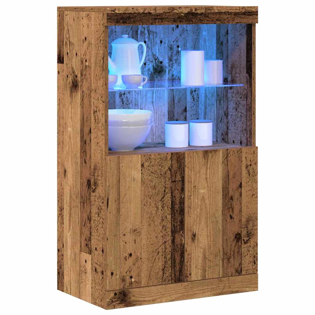 LED Sideboard Brown 60 x 37 x 100 cm Engineered Wood