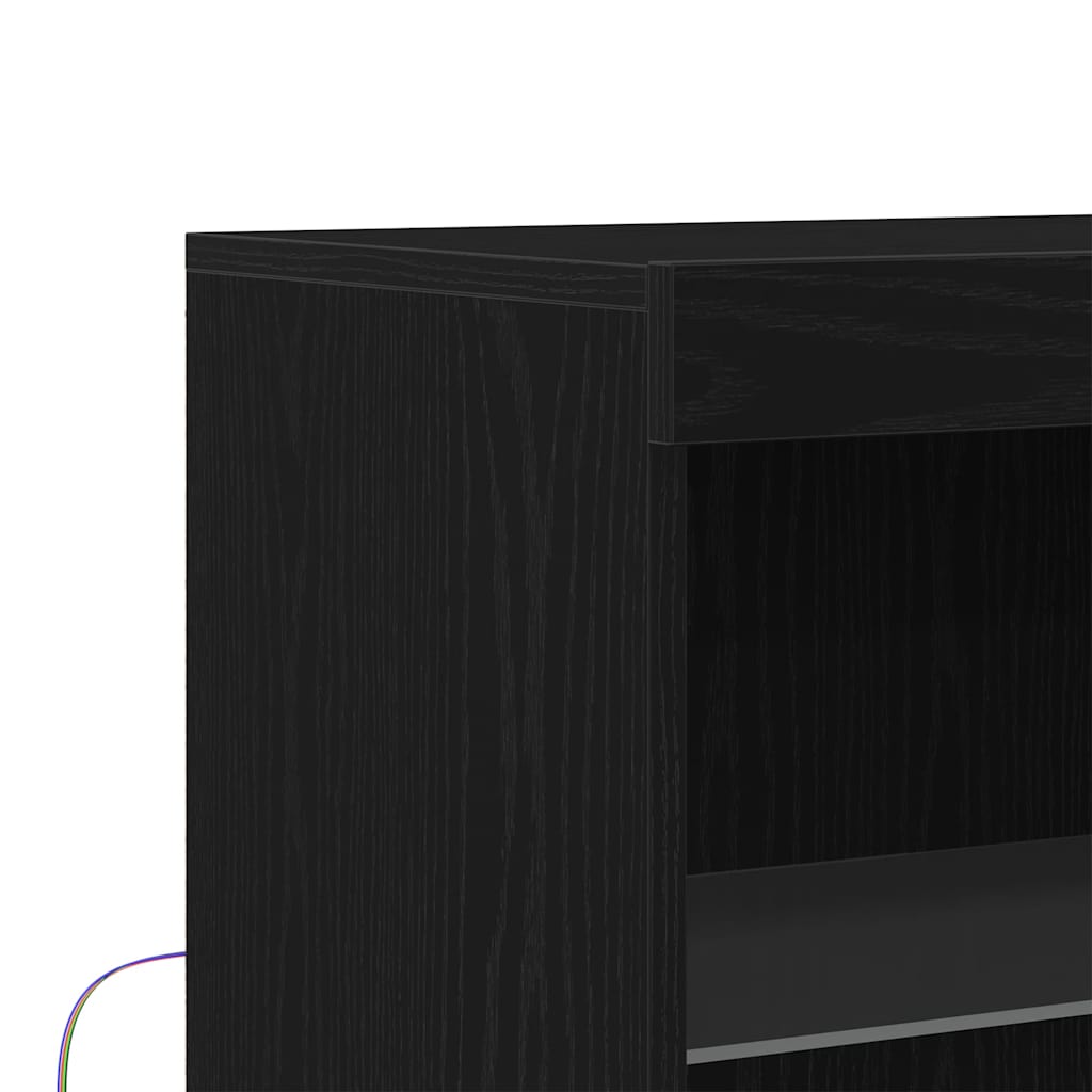 LED Bufetas Juoda 60 x 37 x 100 cm Apdirbta mediena