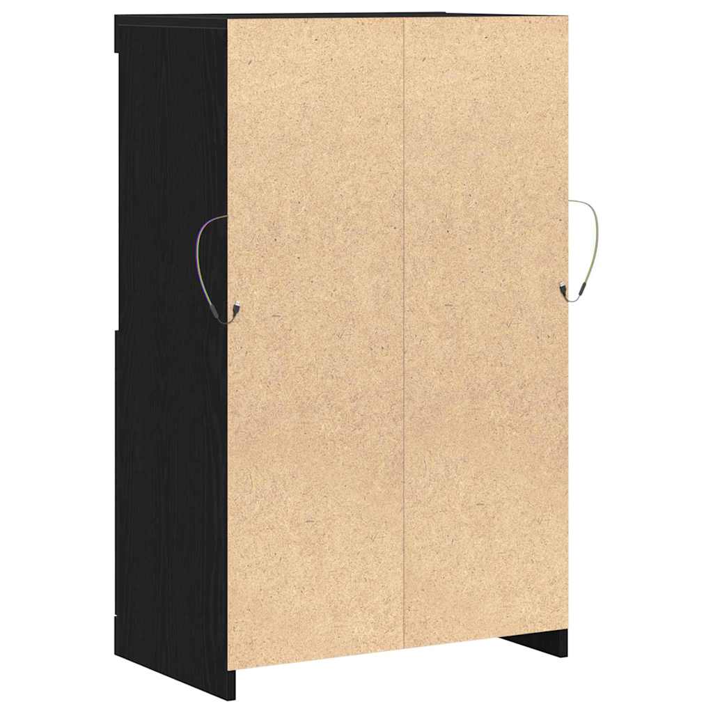 LED Bufetas Juoda 60 x 37 x 100 cm Apdirbta mediena