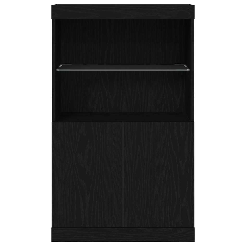LED Bufetas Juoda 60 x 37 x 100 cm Apdirbta mediena