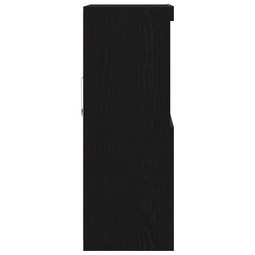 LED Bufetas Juoda 60 x 37 x 100 cm Apdirbta mediena