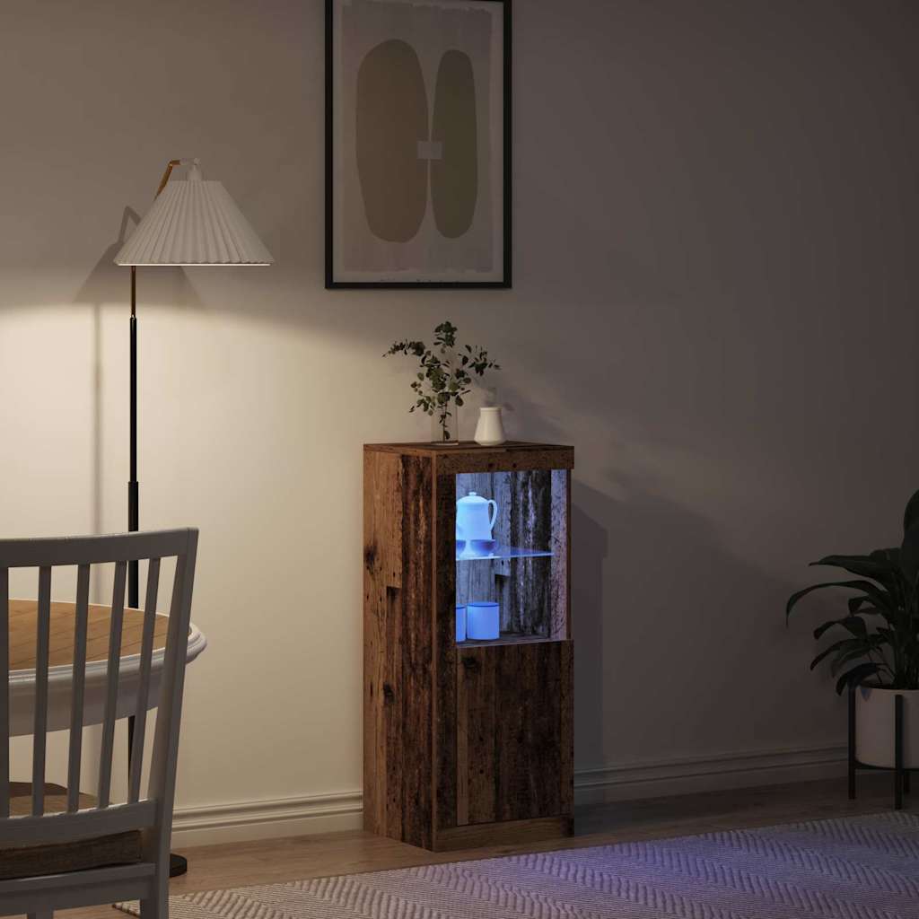 LED Bufete Senas koks 41 x 37 x 100 cm Apstrādāta koksne