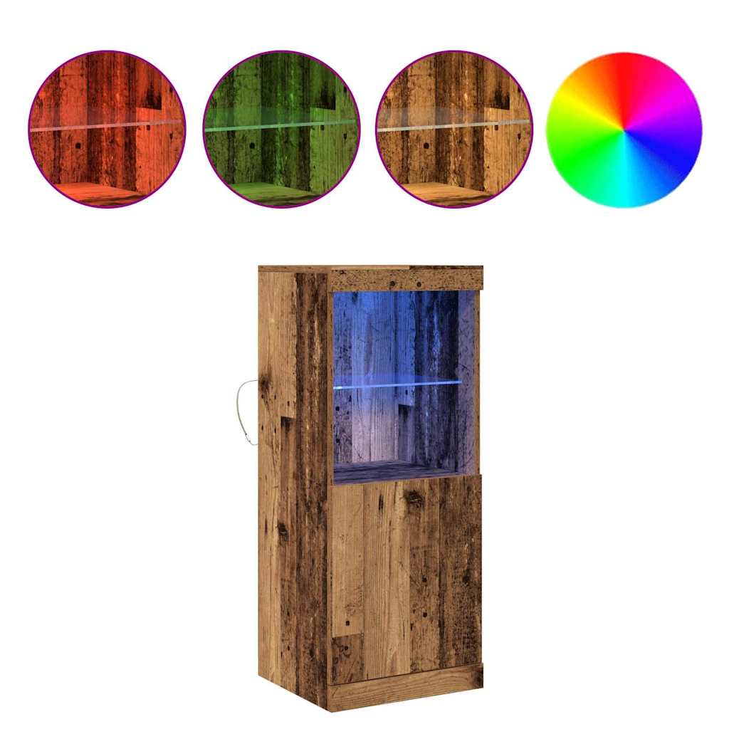LED Bufete Senas koks 41 x 37 x 100 cm Apstrādāta koksne