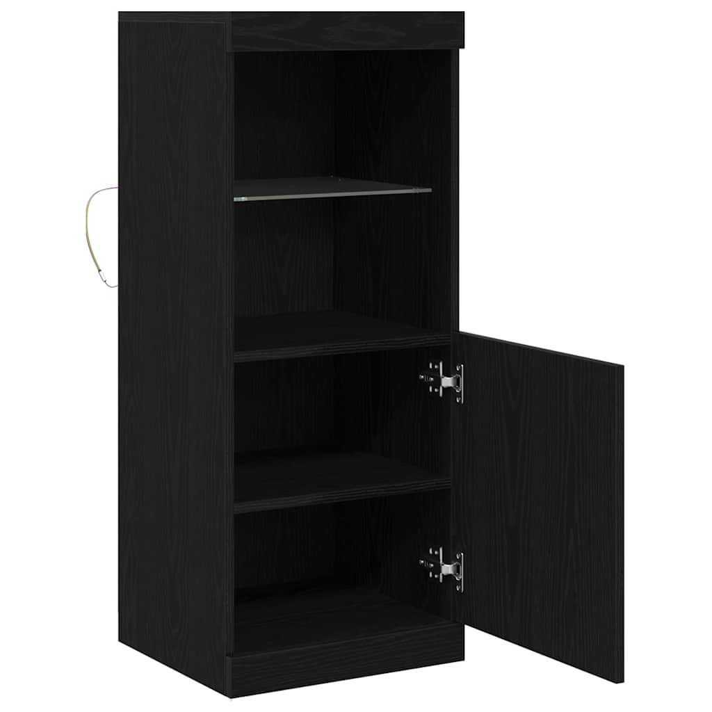 LED Bufete Melns ozols 41 x 37 x 100 cm Apstrādāta koksne