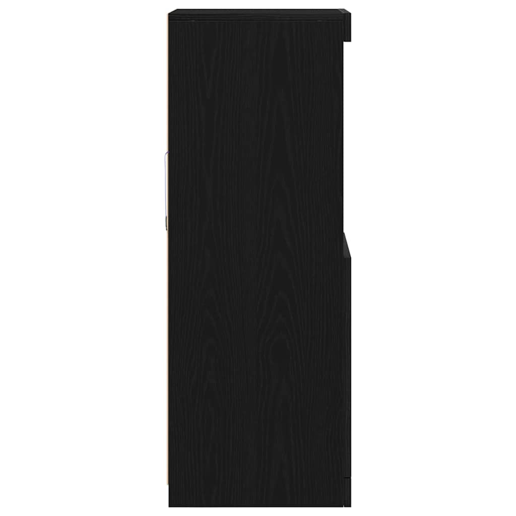 LED Bufete Melns ozols 41 x 37 x 100 cm Apstrādāta koksne