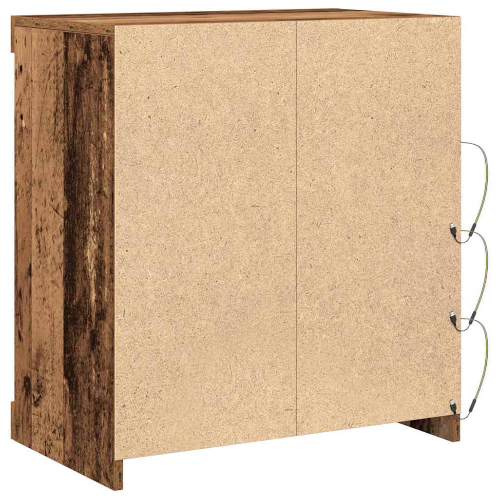 LED bufete "Vecais koks" 60,5 x 37 x 67 cm apstrādāta masīvkoksne