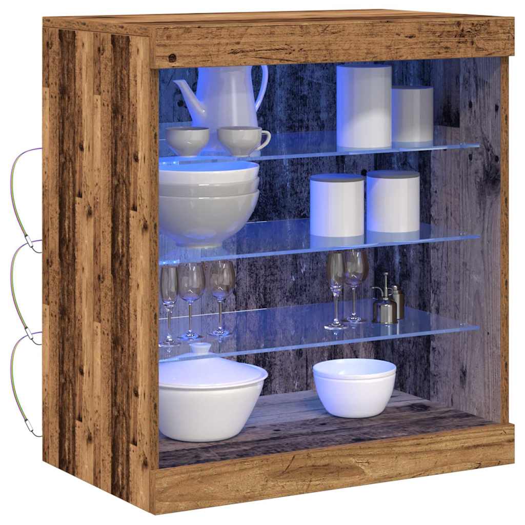 LED bufete "Vecais koks" 60,5 x 37 x 67 cm apstrādāta masīvkoksne