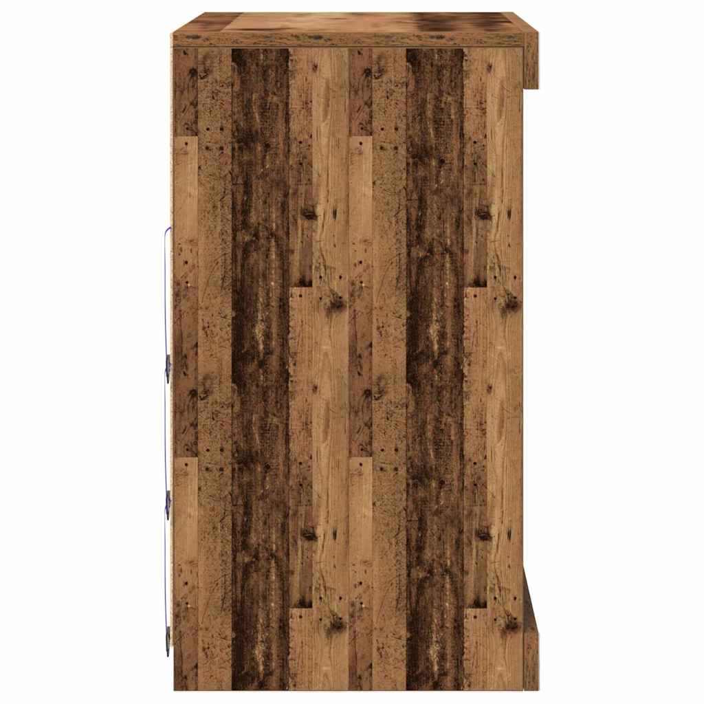 LED bufete "Vecais koks" 60,5 x 37 x 67 cm apstrādāta masīvkoksne