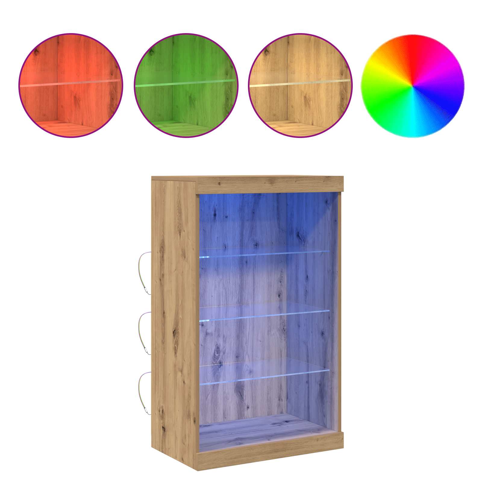 LED Bufetas Amatininkų ąžuolas 60,5 x 37 x 100 cm