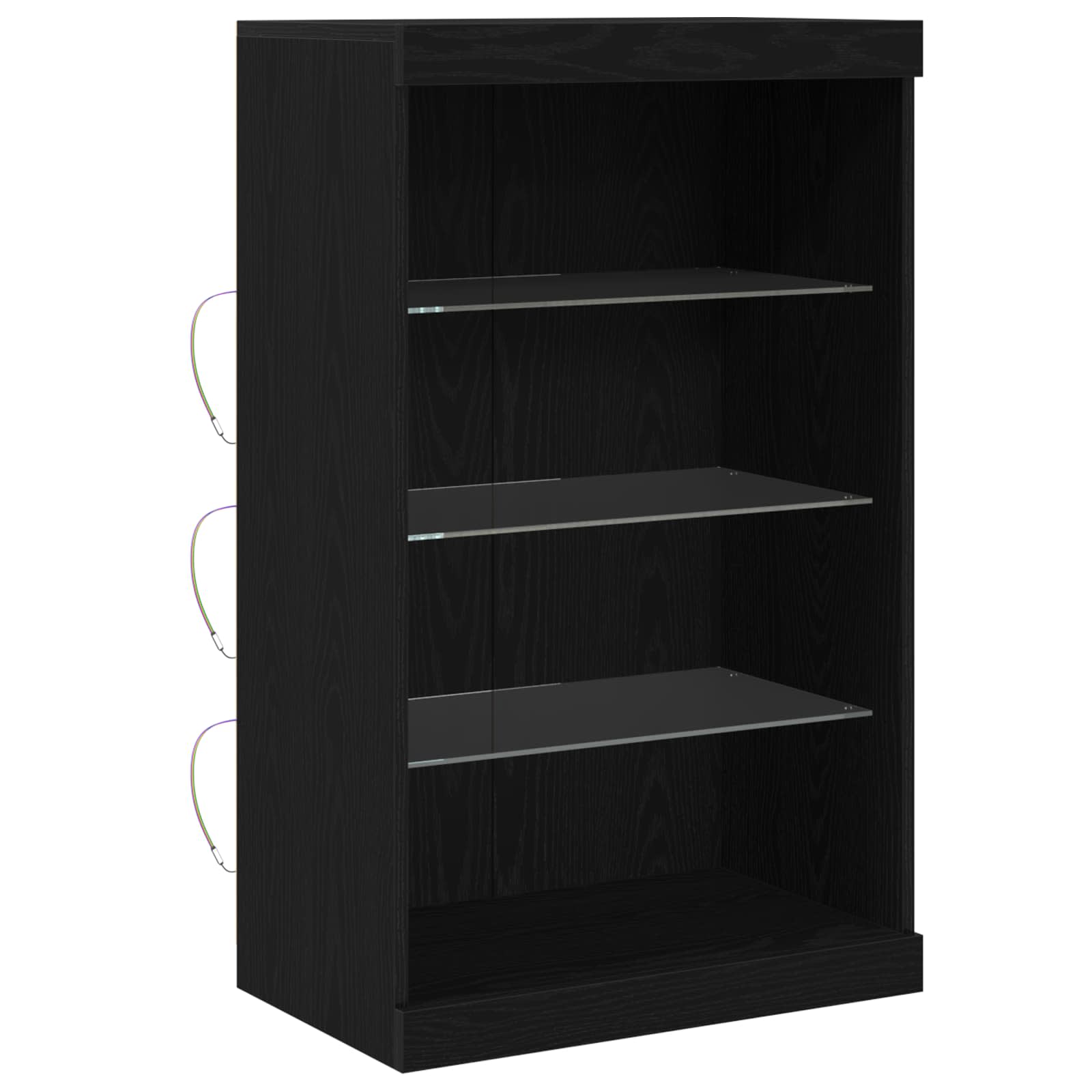 LED Sideboard Black oak 60.5x37x100 cm Engineered wood