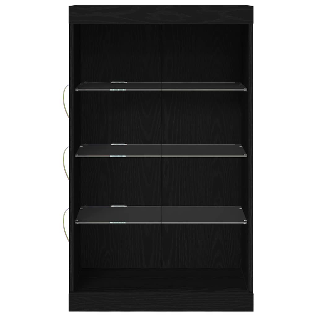 LED Sideboard Black oak 60.5x37x100 cm Engineered wood