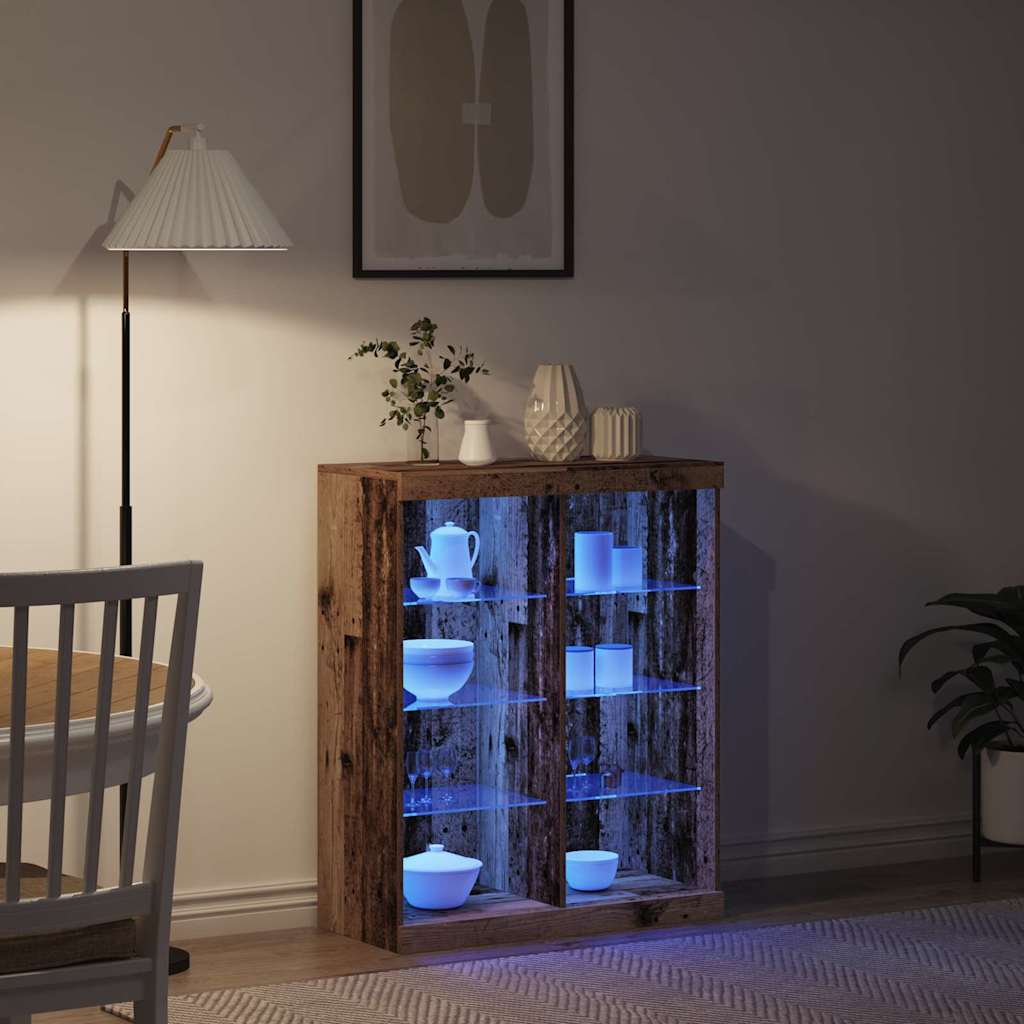 LED bufete Vecs koks 41 x 37 x 100 cm Apstrādāta koksne