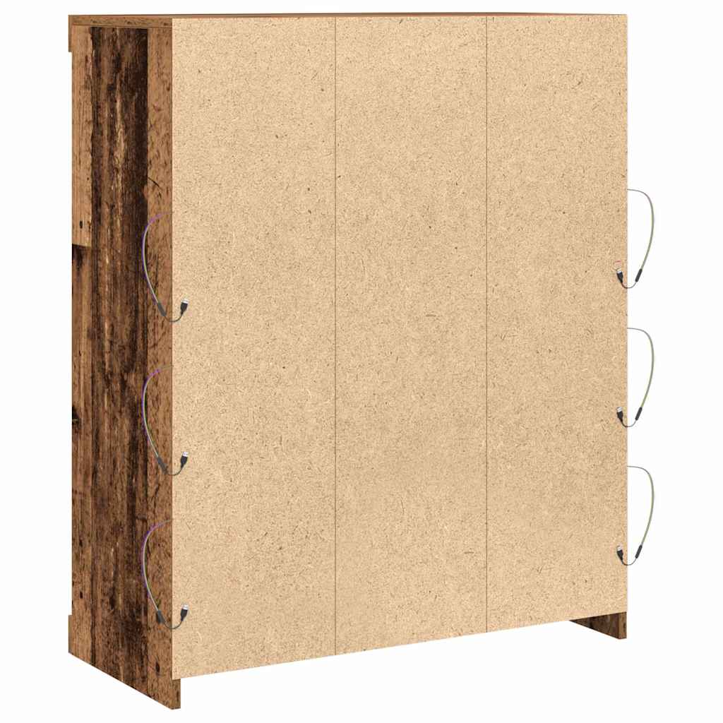 LED bufete Vecs koks 41 x 37 x 100 cm Apstrādāta koksne