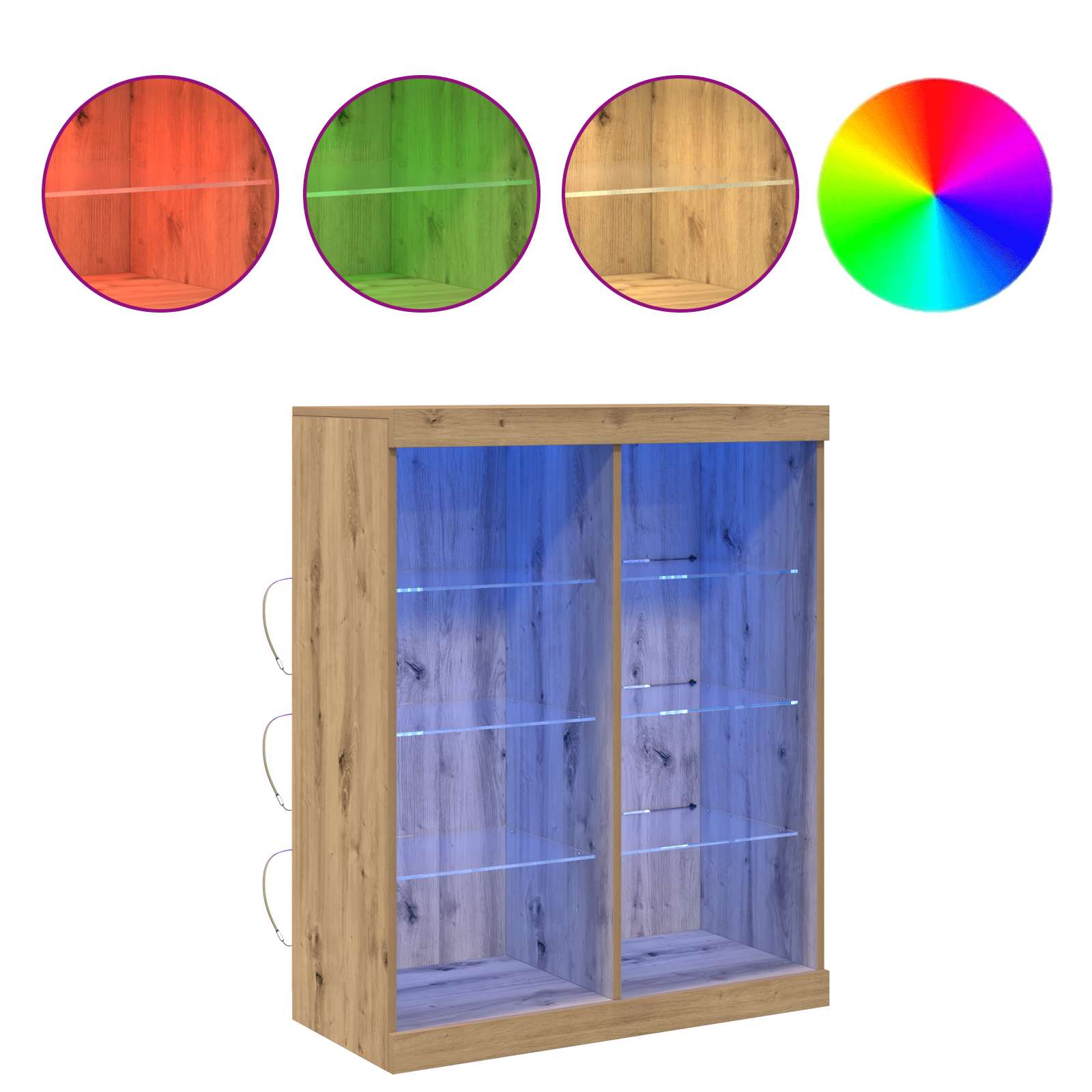 LED Buffet Artisan Oak 41 x 37 x 100 cm