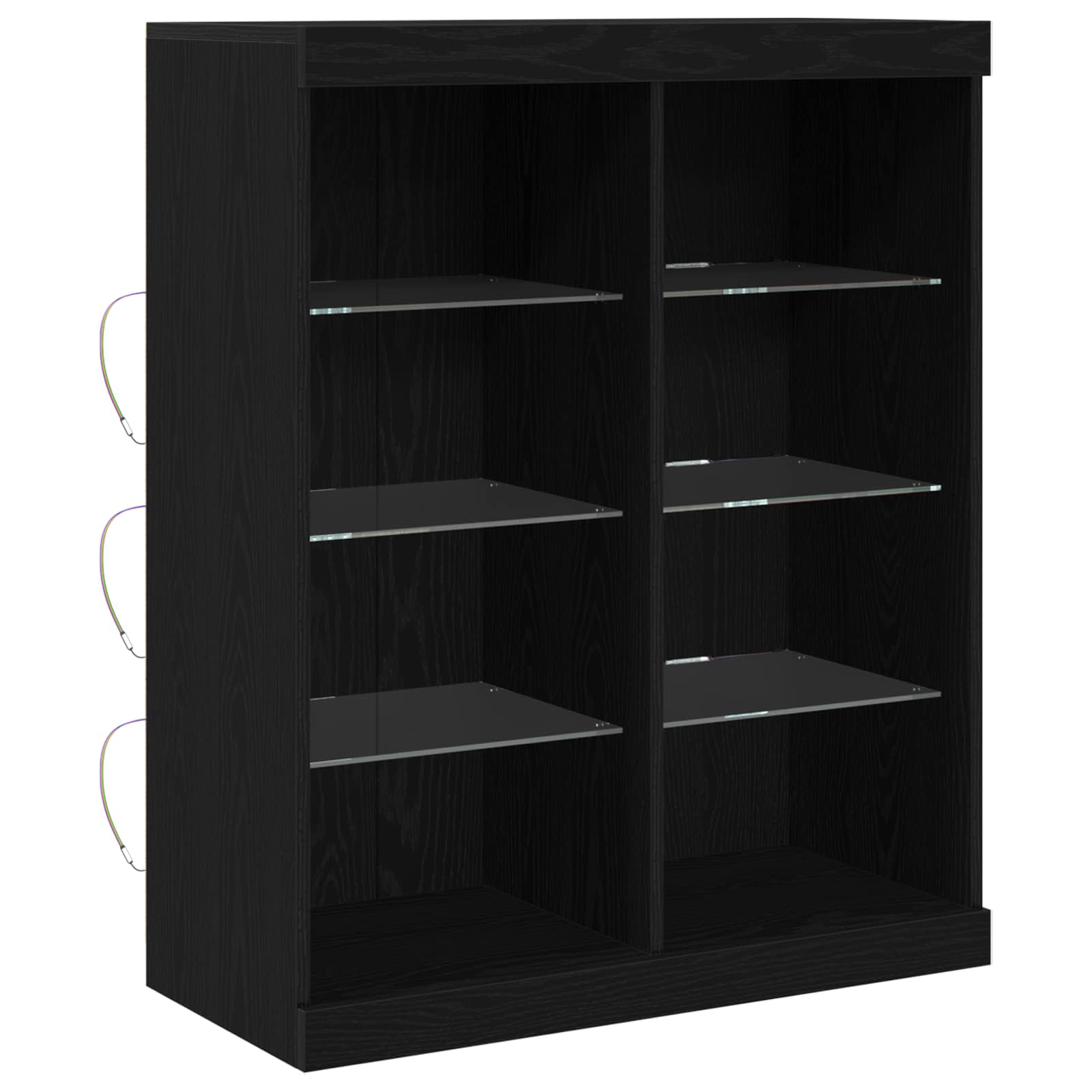 LED Bufete Melns ozols 41 x 37 x 100 cm Apstrādāta koksne