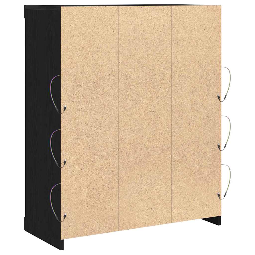 LED Bufete Melns ozols 41 x 37 x 100 cm Apstrādāta koksne