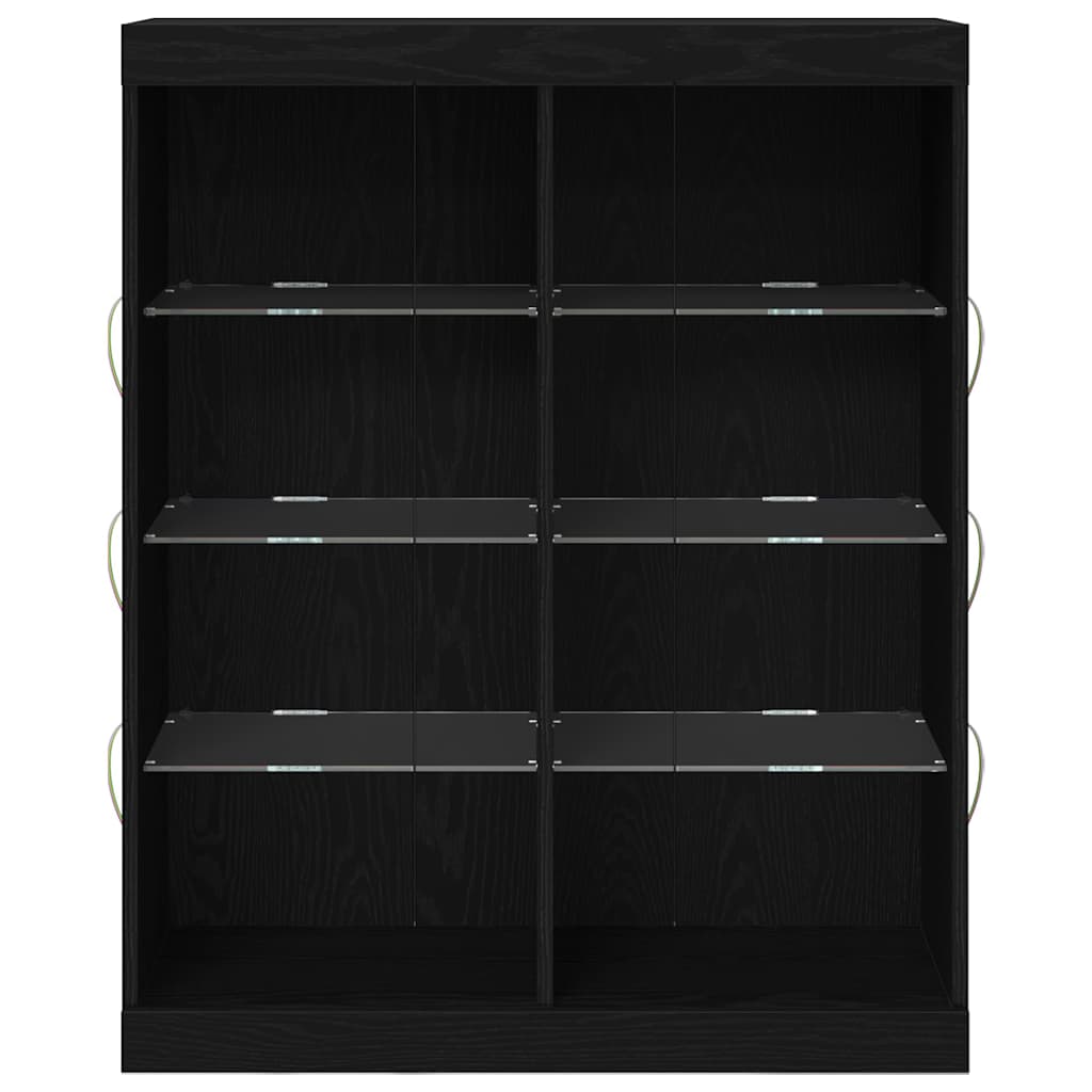 LED Bufete Melns ozols 41 x 37 x 100 cm Apstrādāta koksne