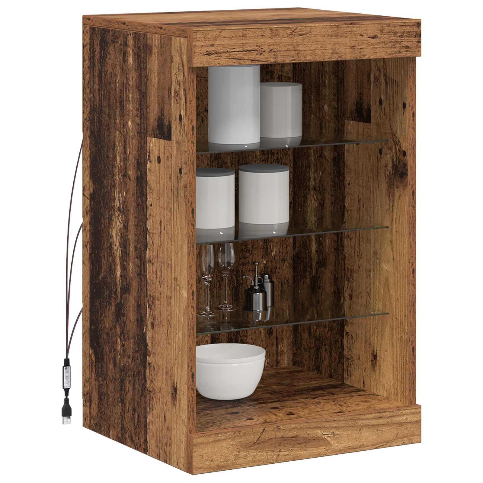 LED Bufetas Senas medis 41 x 37 x 67 cm Apdirbta mediena