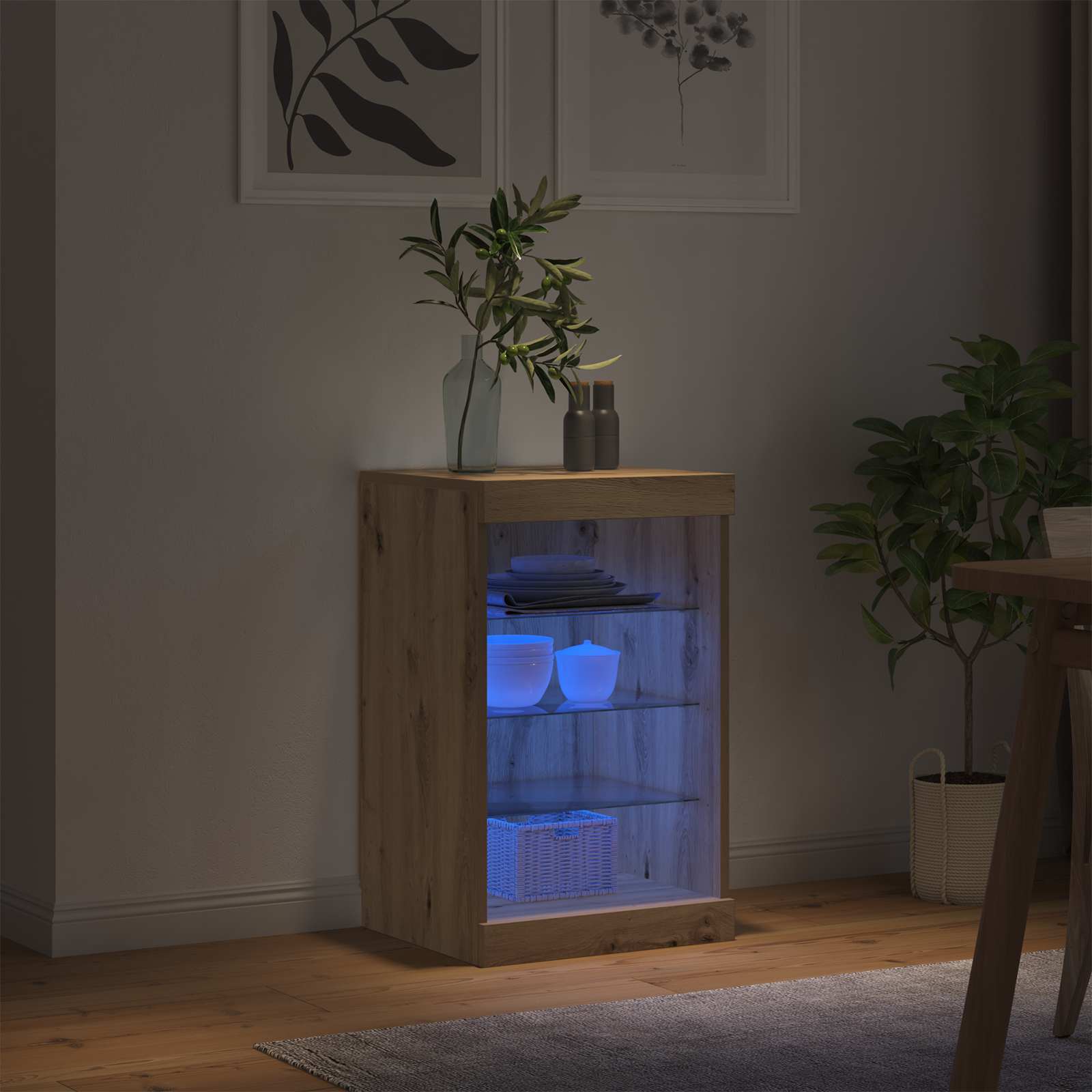 LED bufete amatnieku ozols 41 x 37 x 67 cm Inženierijas koks