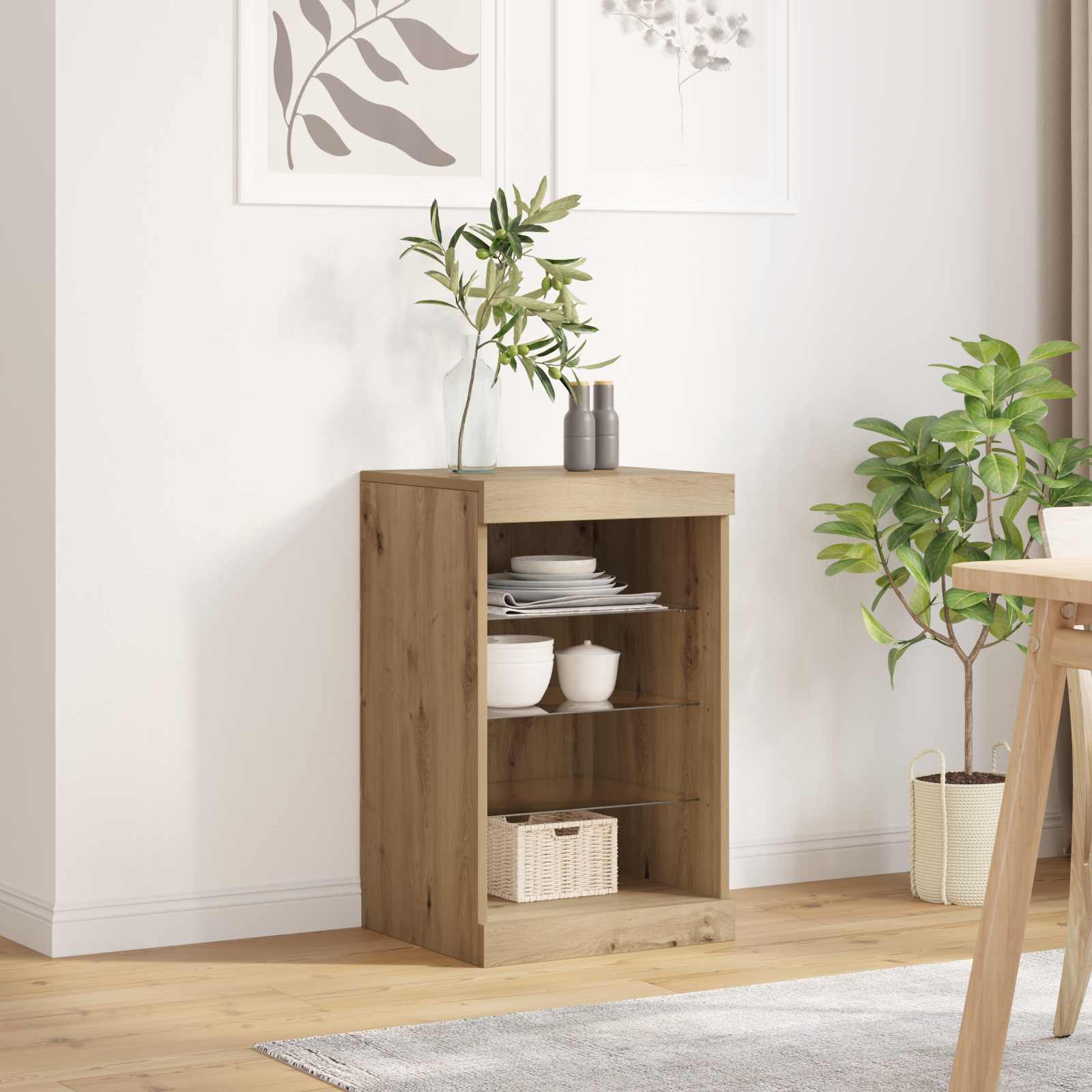 LED bufete amatnieku ozols 41 x 37 x 67 cm Inženierijas koks