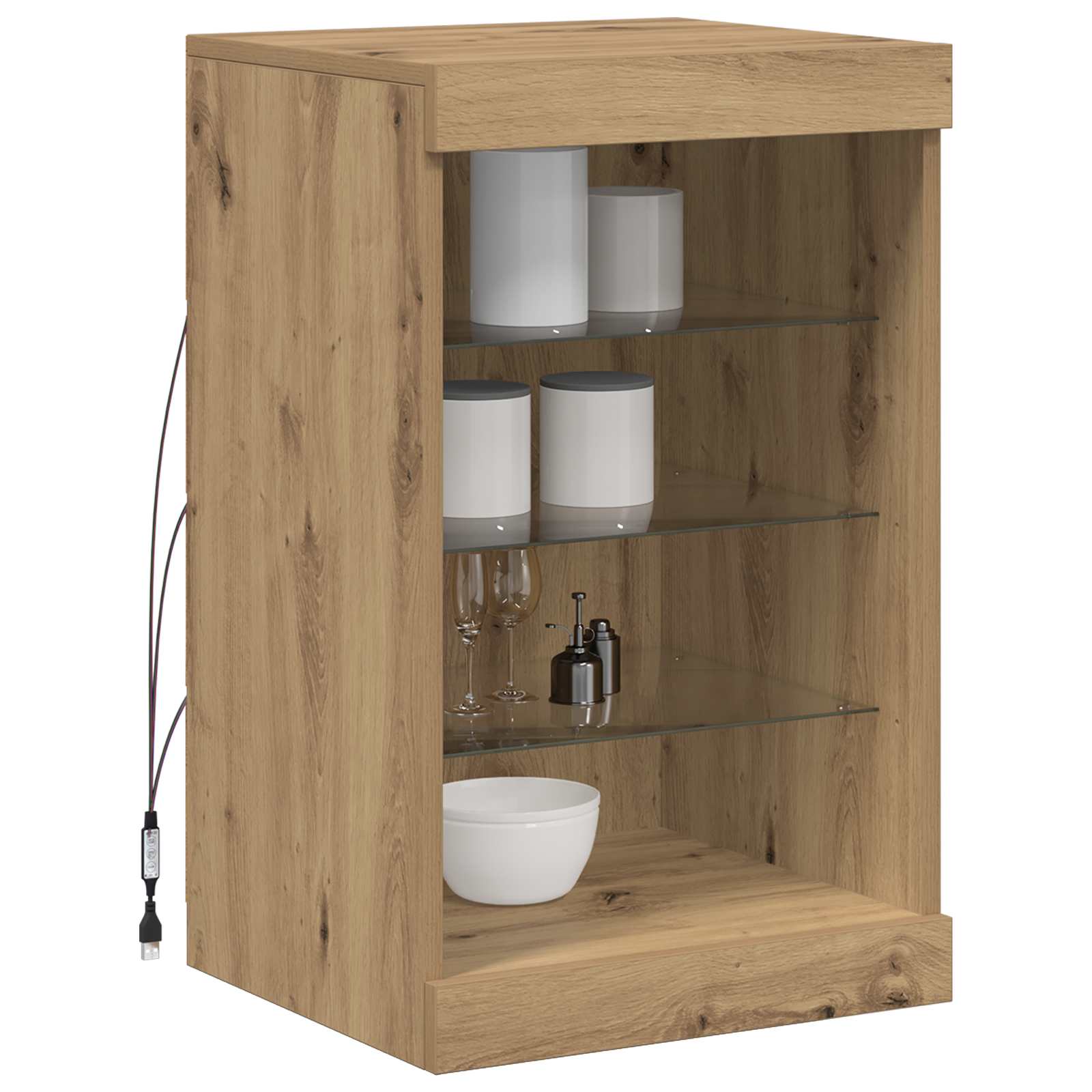 LED bufete amatnieku ozols 41 x 37 x 67 cm Inženierijas koks
