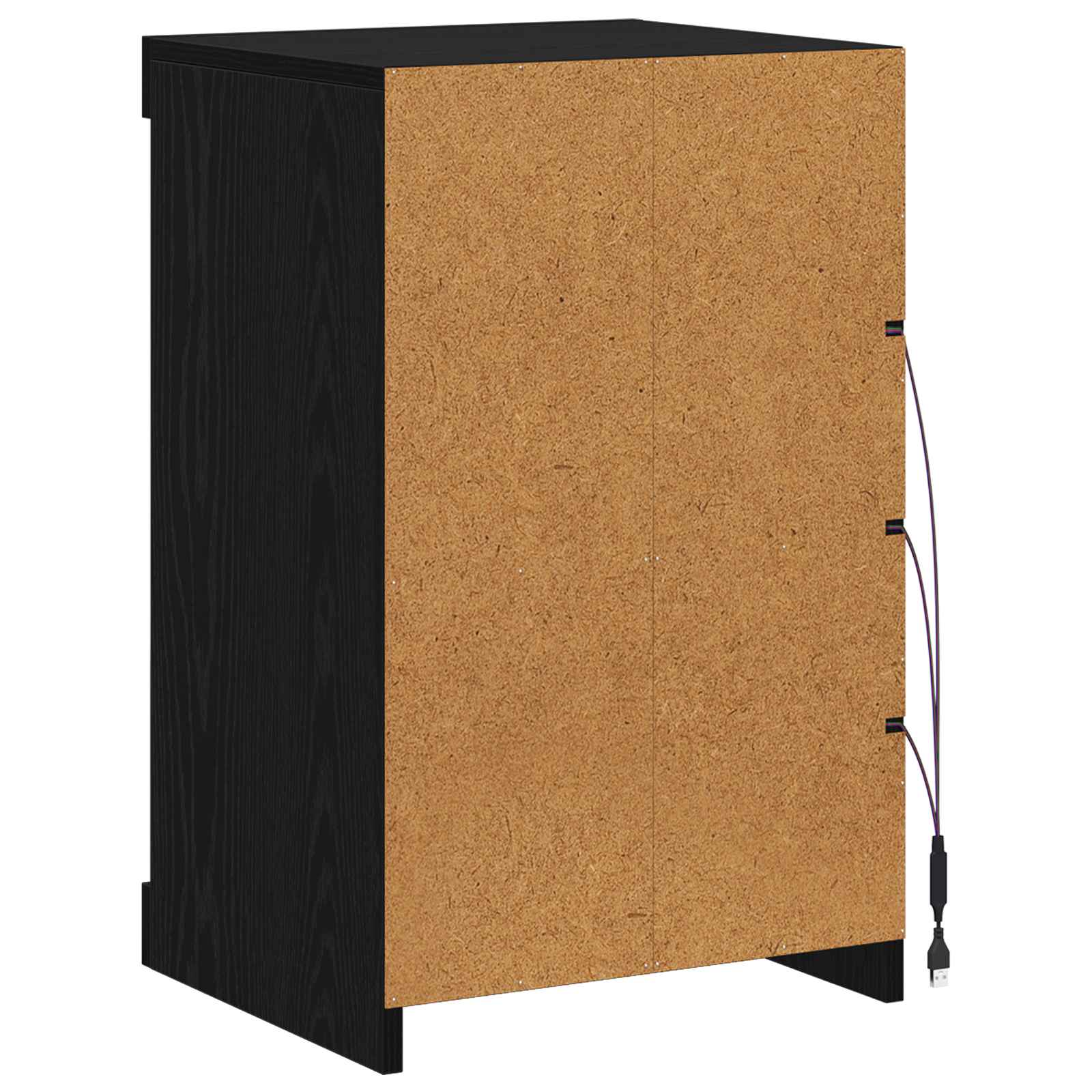 LED Bufetas Juodas ąžuolas 41 x 37 x 67 cm Apdirbta mediena