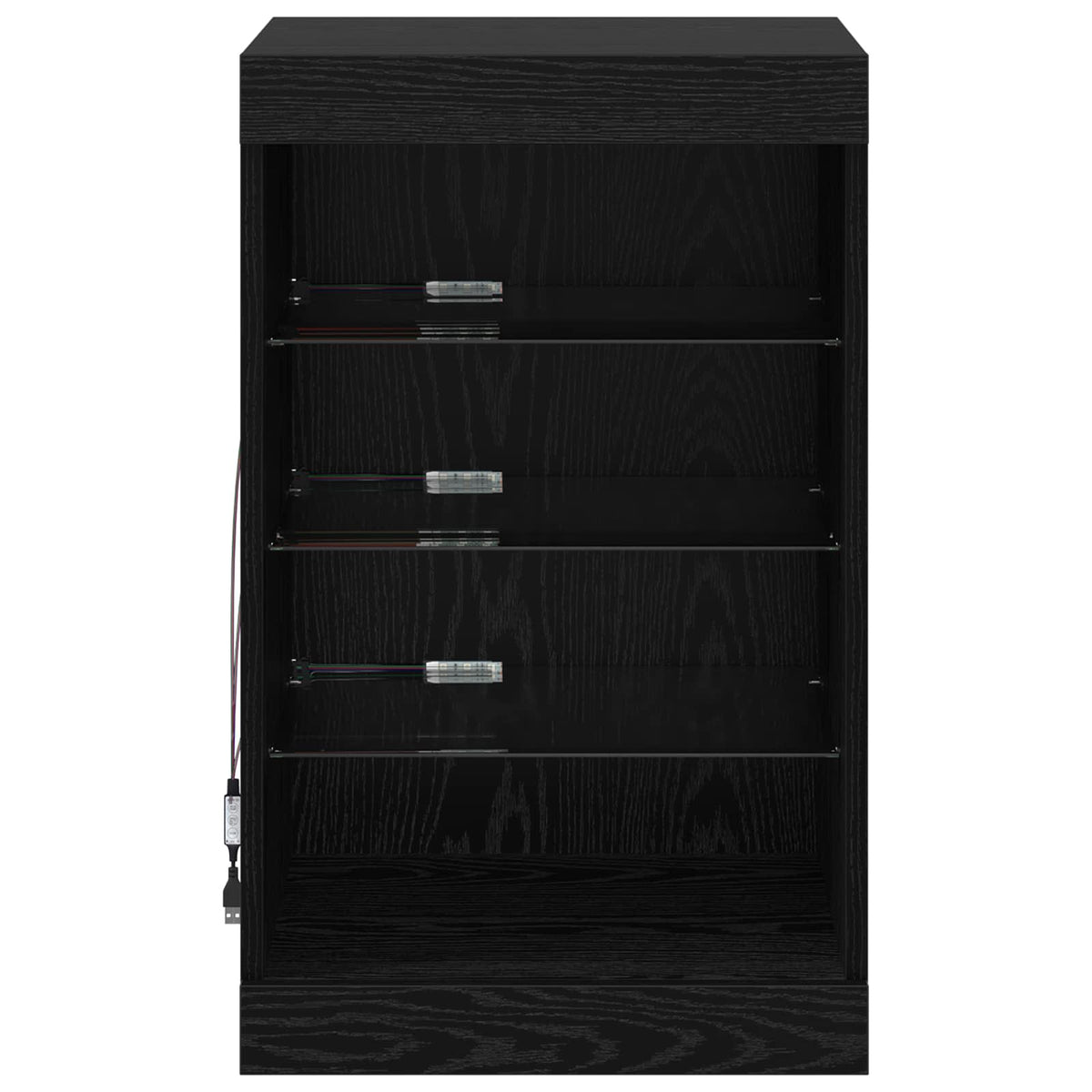 LED Bufetas Juodas ąžuolas 41 x 37 x 67 cm Apdirbta mediena