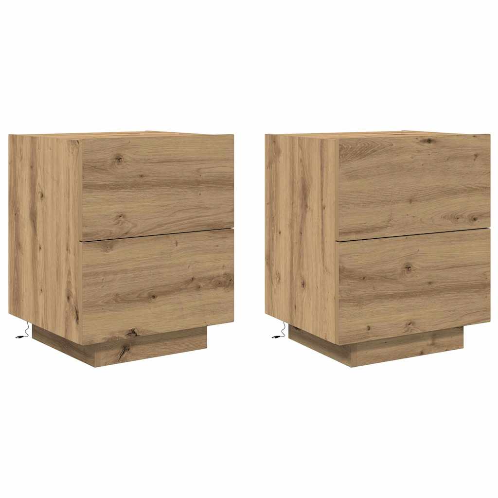 Šalia lovos spintelė 2 pcs Amatininkų ąžuolas 45 x 40 x 55 cm