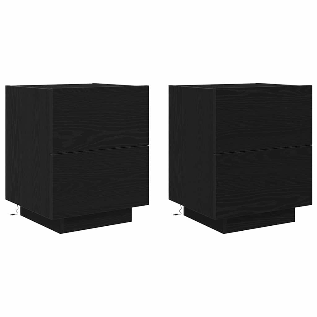 Šalia lovos spintelė 2 pcs Juodas ąžuolas 45 x 40 x 55 cm