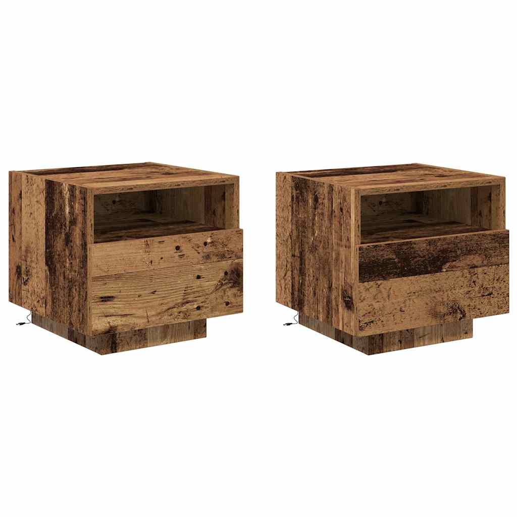 Šalia lovos spintelė 2 pcs Senas medis 40 x 39 x 37 cm