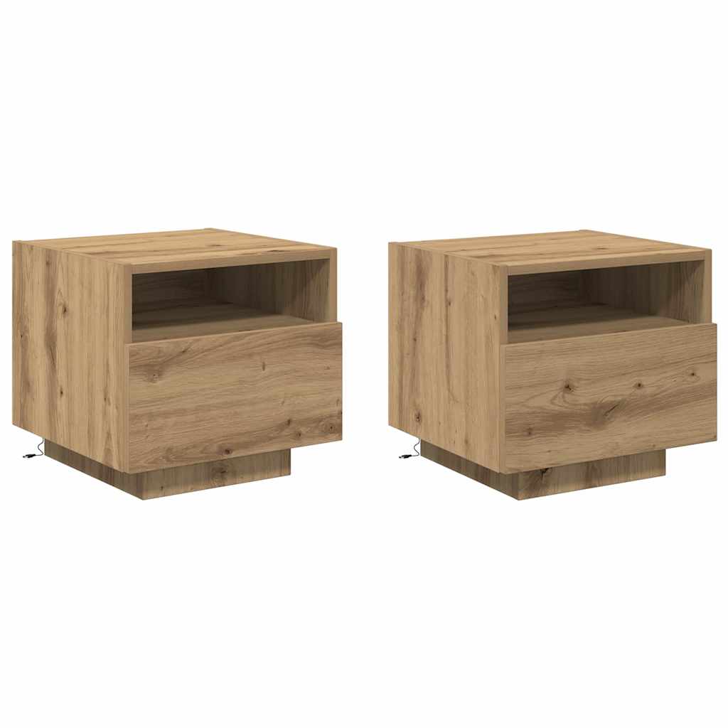 Šalia lovos spintelė 2 pcs Amatininkų ąžuolas 40 x 39 x 37 cm