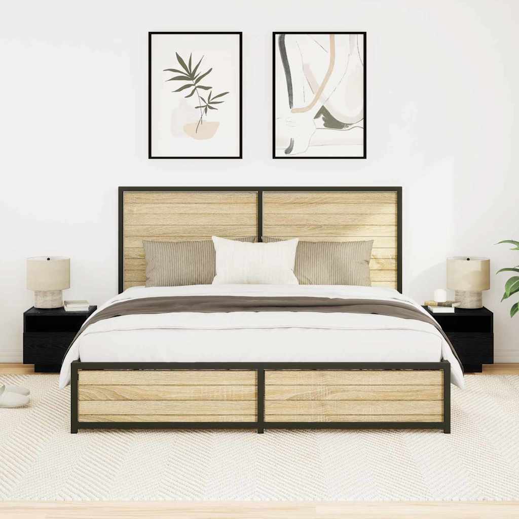 Bedside cabinet 2 pcs Black oak 40 x 39 x 37 cm