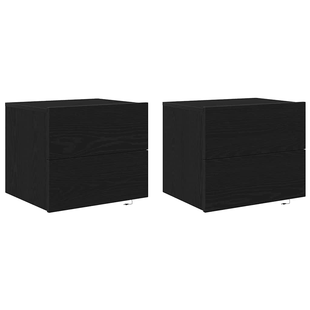 Šalia lovos spintelė 2 pcs Juodas ąžuolas 50 x 39 x 41 cm