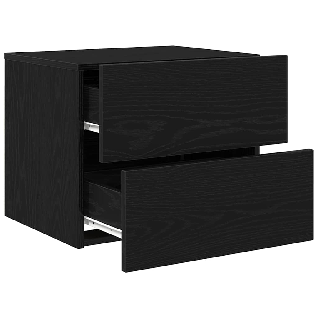 Šalia lovos spintelė 2 pcs Juodas ąžuolas 50 x 39 x 41 cm