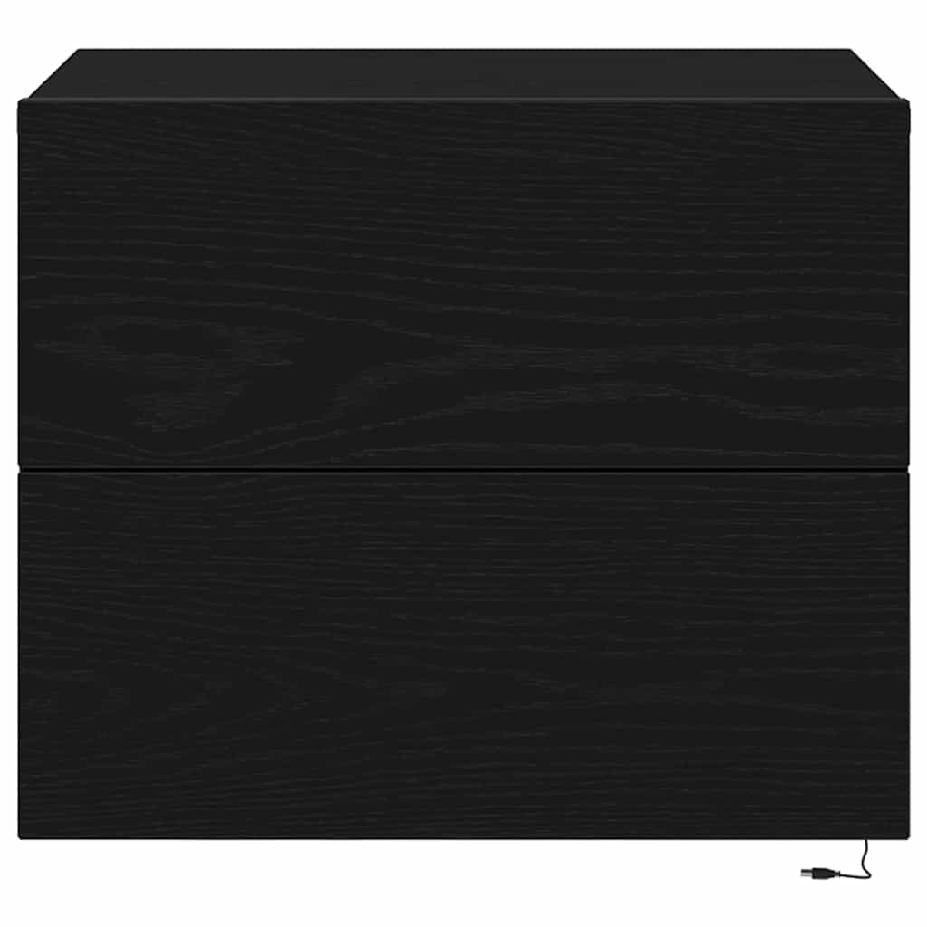 Šalia lovos spintelė 2 pcs Juodas ąžuolas 50 x 39 x 41 cm
