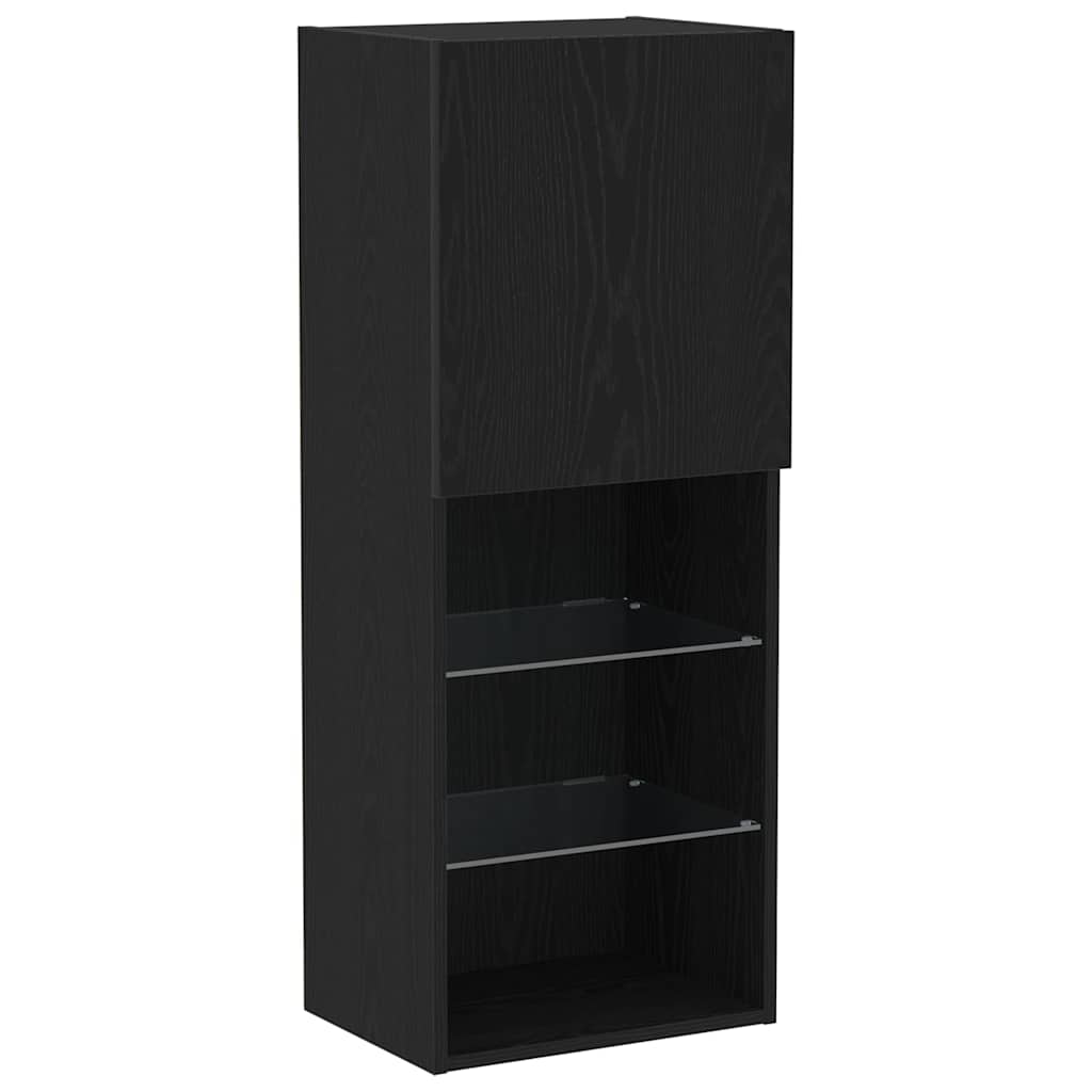 TV spintelių komplektas Juodas ąžuolas 40,5 x 30 x 102 cm