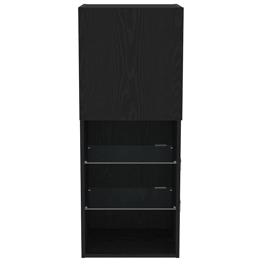 TV spintelių komplektas Juodas ąžuolas 40,5 x 30 x 102 cm