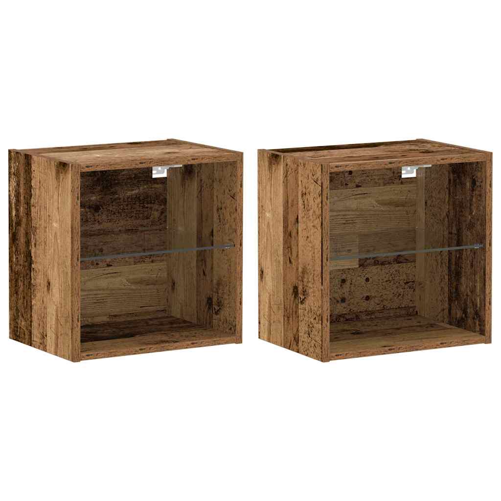 Plūduriuojanti lentyna su lentyna 2 pcs Ruda 40 x 28.5 x 40 cm