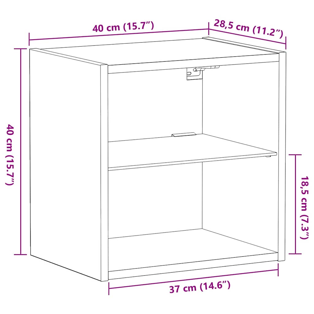 Plūduriuojanti lentyna Ruda 40 x 28.5 x 40 cm Apdirbta mediena