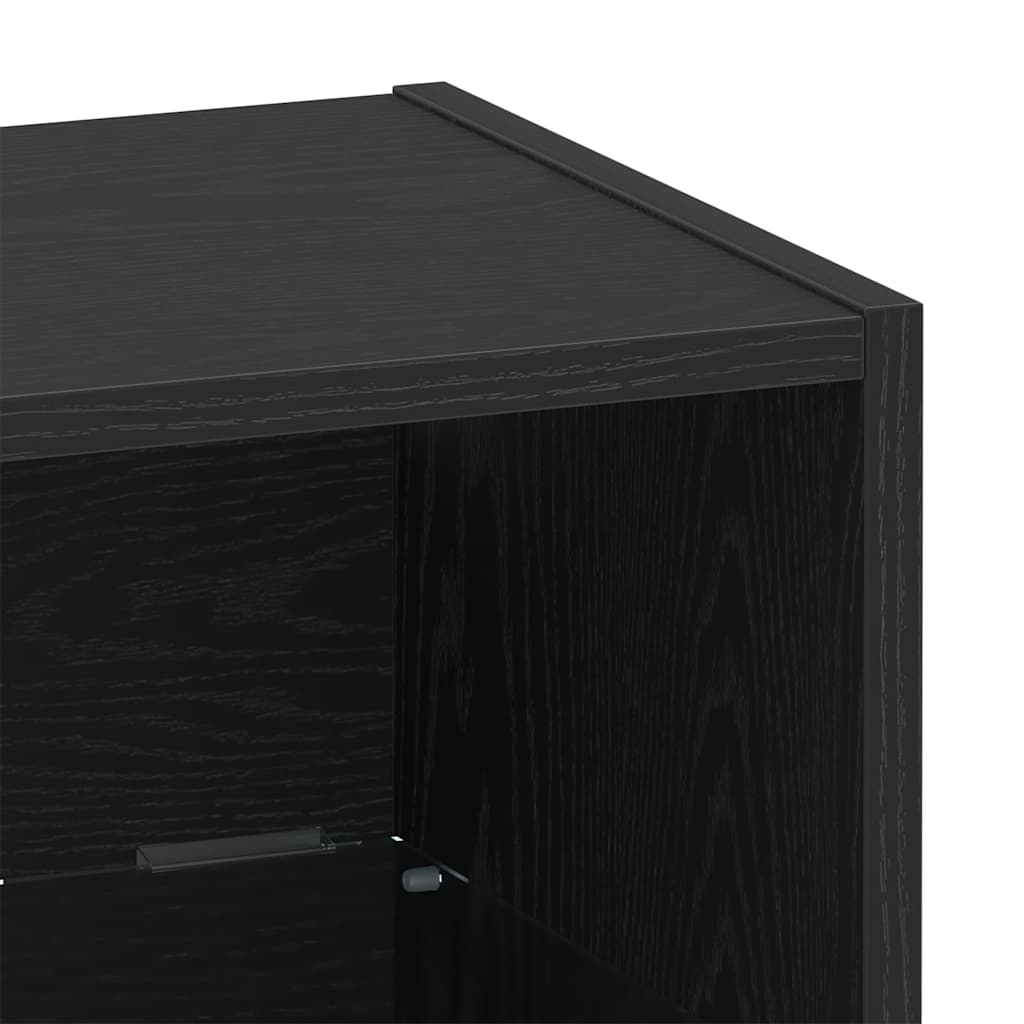 Floating shelf with shelf 2 pcs Black 40 x 28.5 x 40 cm