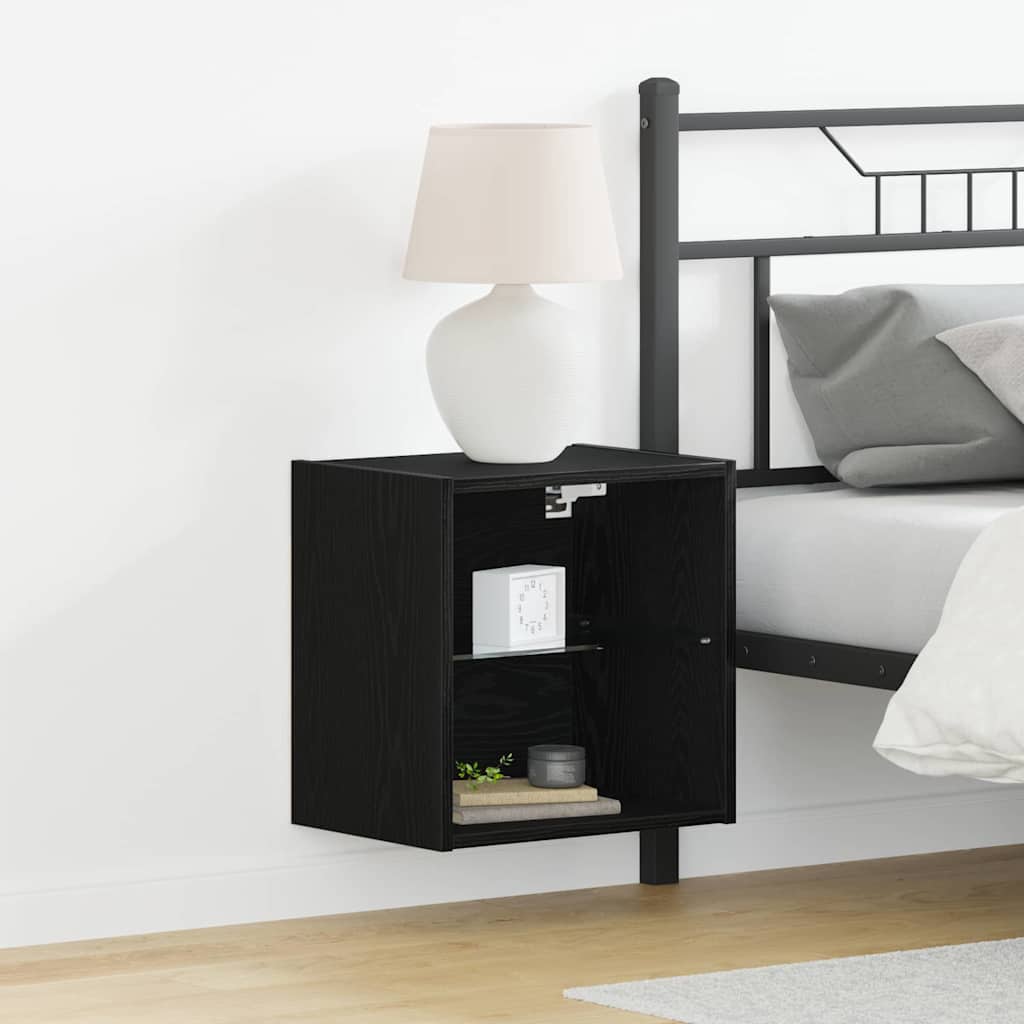 Floating shelf with shelf 2 pcs Black 40 x 28.5 x 40 cm