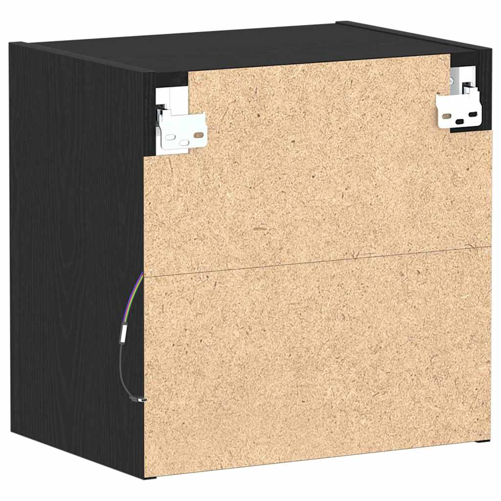 Floating shelf with shelf 2 pcs Black 40 x 28.5 x 40 cm