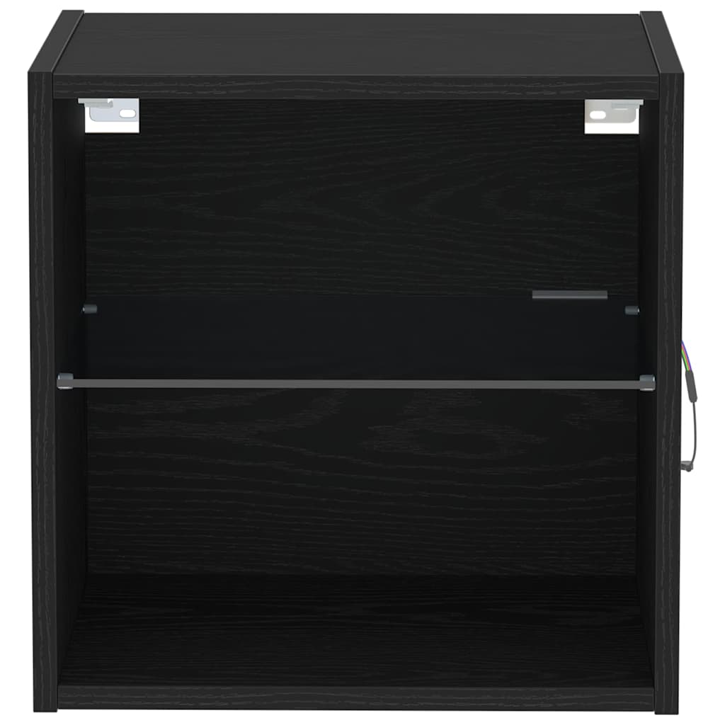Floating shelf with shelf 2 pcs Black 40 x 28.5 x 40 cm