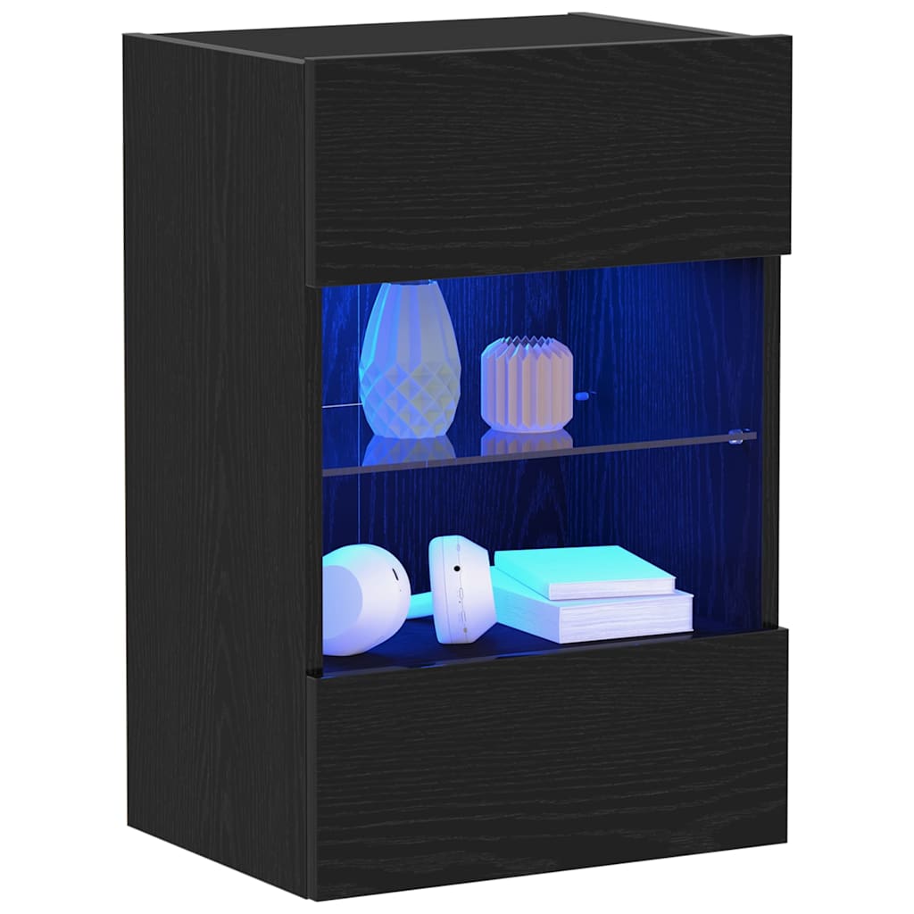 Televizoriaus spintelė 2 pcs Juoda 40 x 30 x 60.5 cm