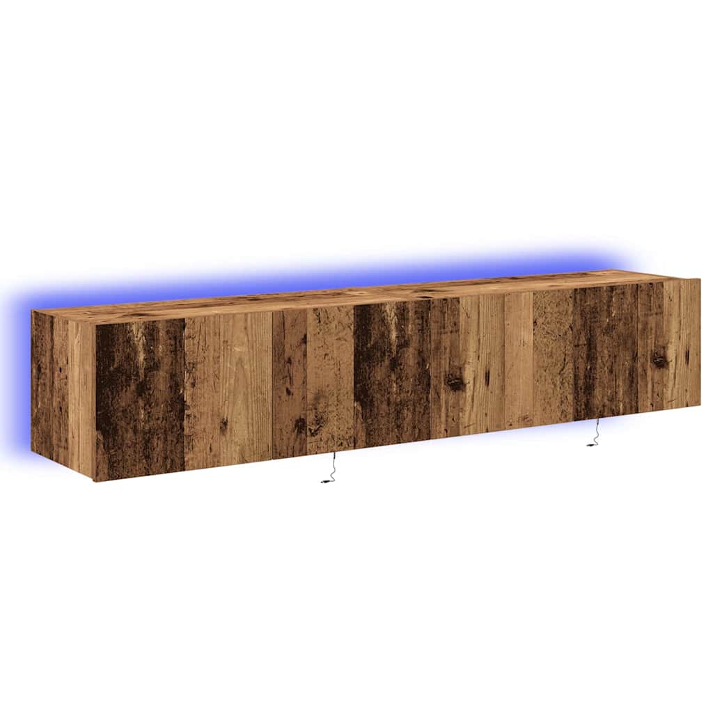 TV sieninė spintelė 2 pcs Senovinis medis 80 x 35 x 31 cm