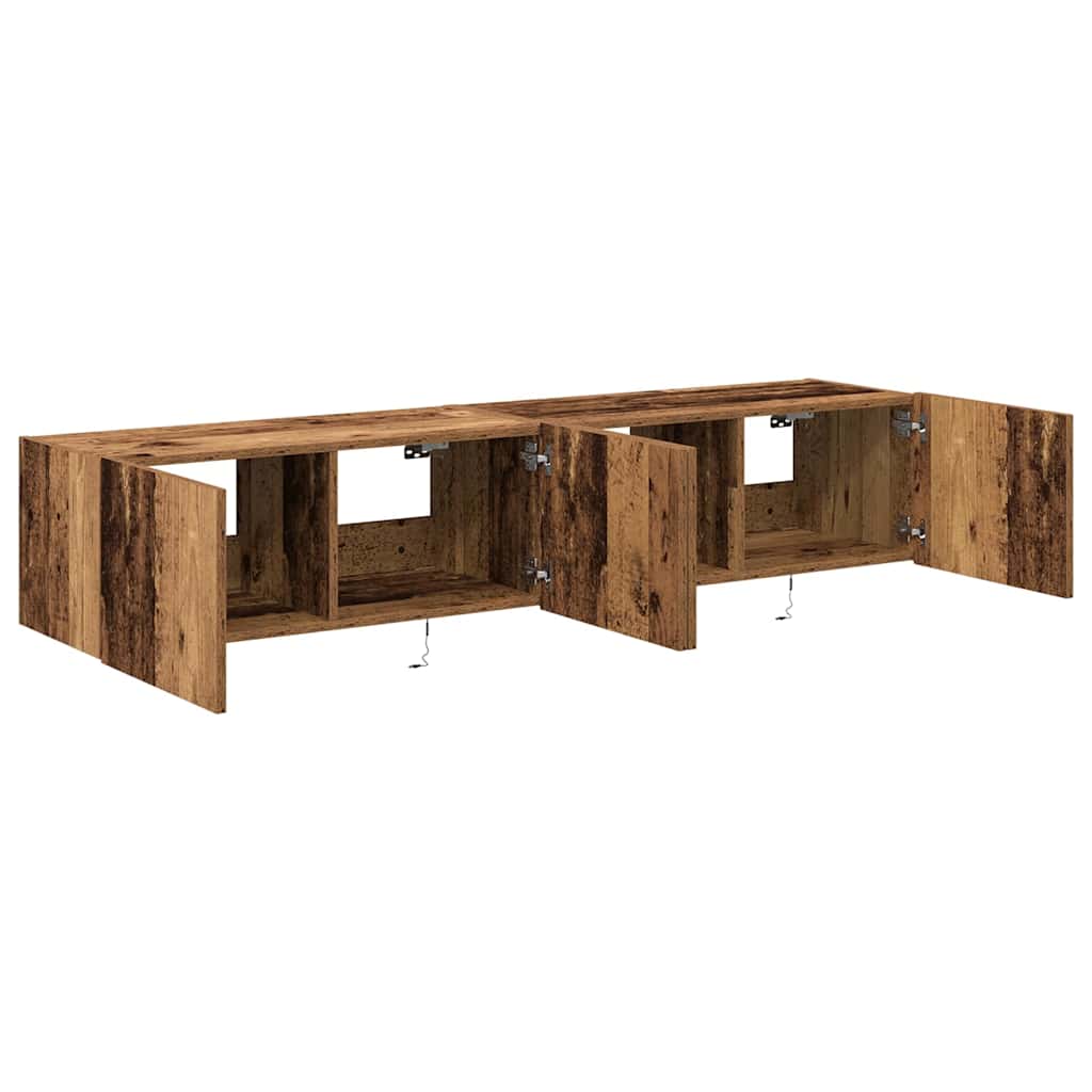 TV sieninė spintelė 2 pcs Senovinis medis 80 x 35 x 31 cm