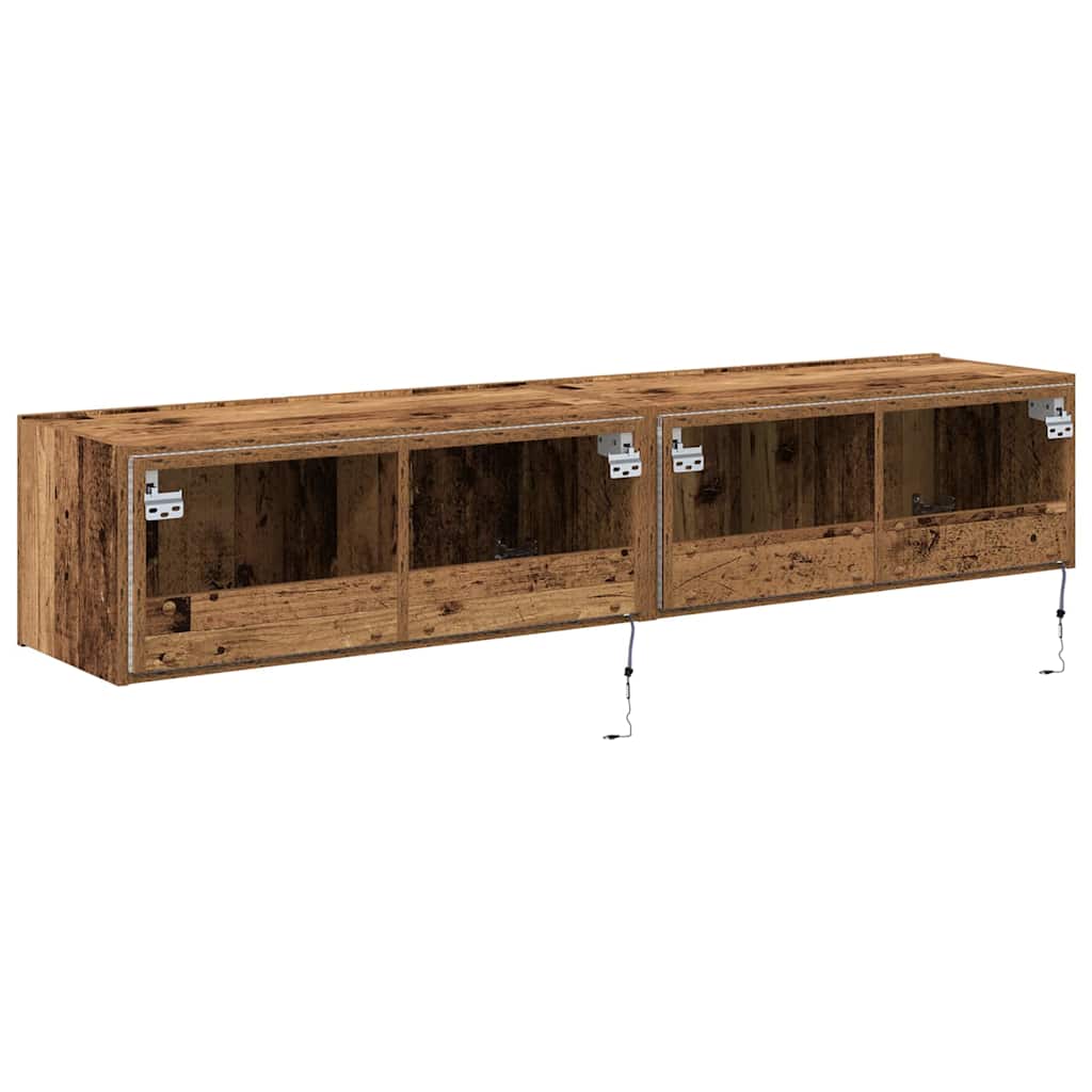 TV sieninė spintelė 2 pcs Senovinis medis 80 x 35 x 31 cm