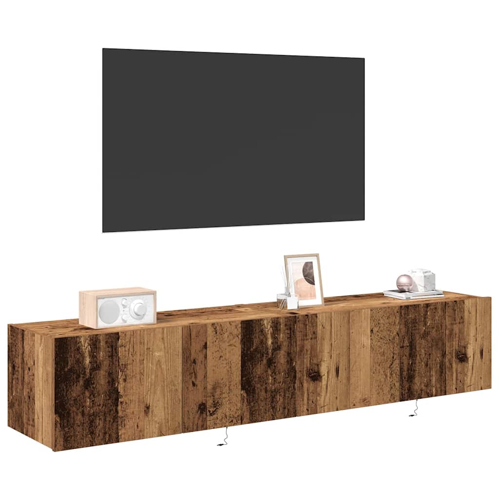 TV sieninė spintelė 2 pcs Senovinis medis 80 x 35 x 31 cm