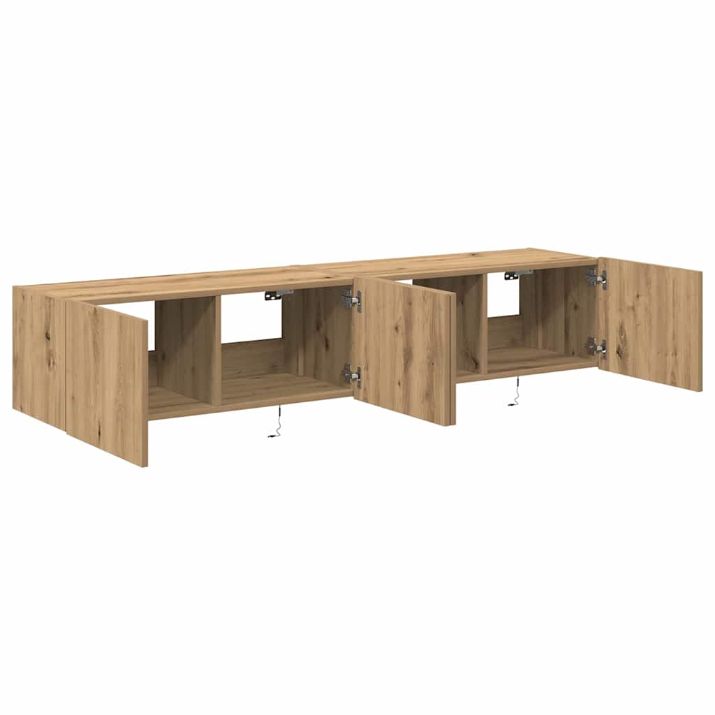 TV sienas skapītis 2 gab. Amatnieku ozols 80 x 35 x 31 cm