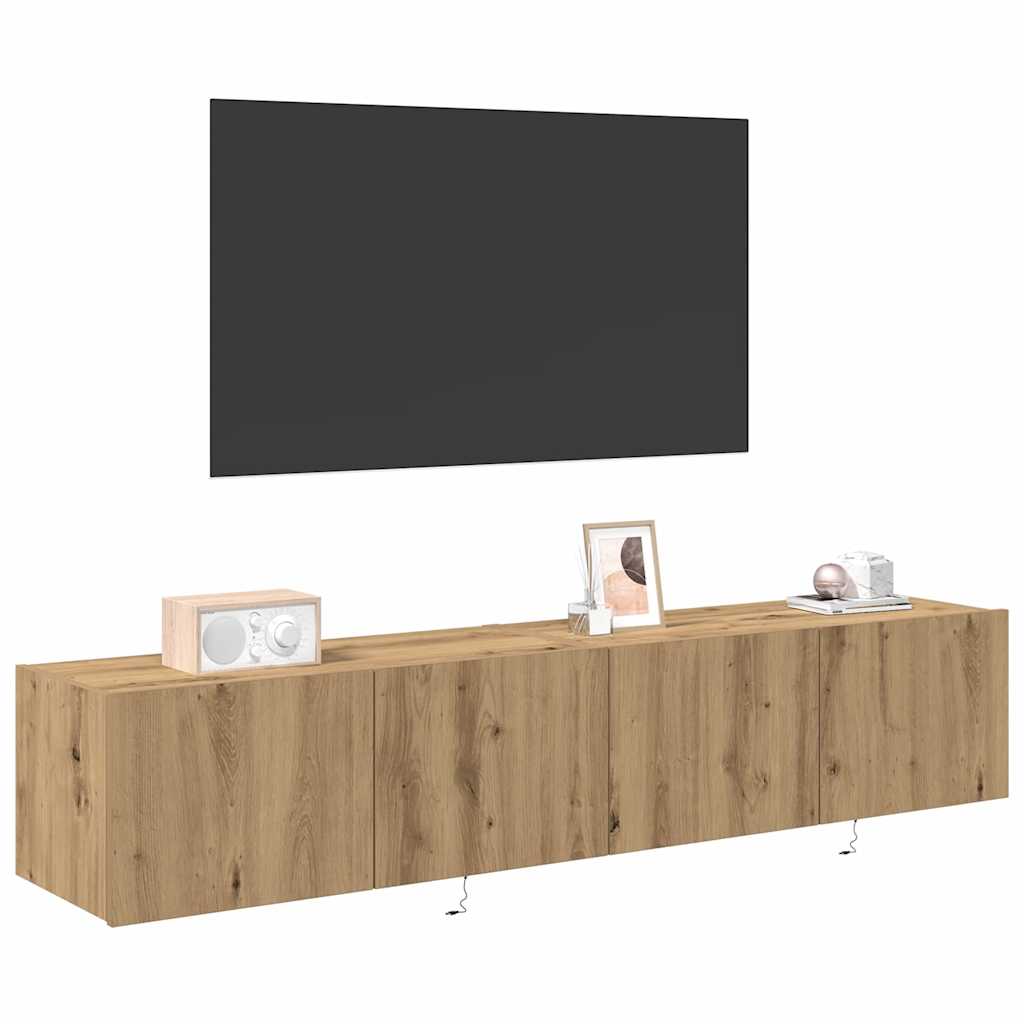 TV sienas skapītis 2 gab. Amatnieku ozols 80 x 35 x 31 cm
